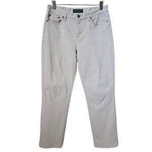 LRL Lauren Ralph Lauren Khaki Straight Leg Stretch Denim Jeans